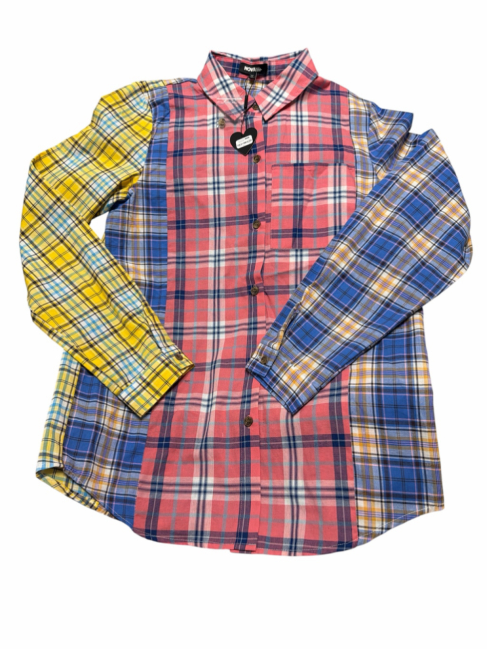 Fashion Nova KidS plaid button down long sleeve shirt. 16. NWT